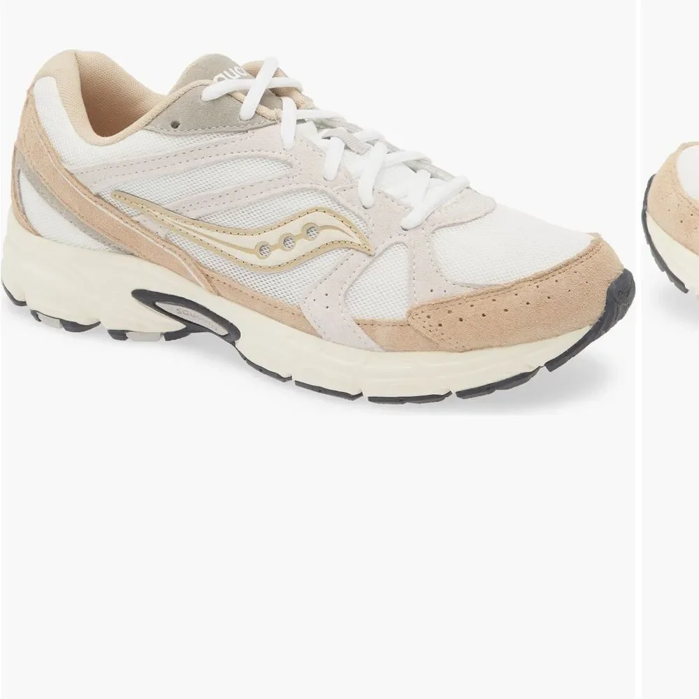 Saucony Women's Sneakers in White, Tan and Gold